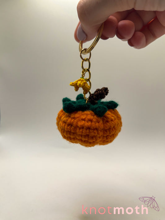 pumpkin patch crochet keychain