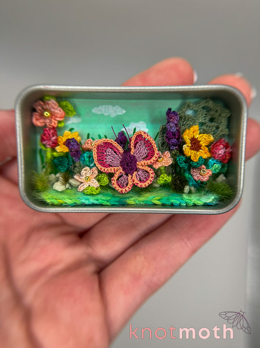 butterfly flower meadow mini tin