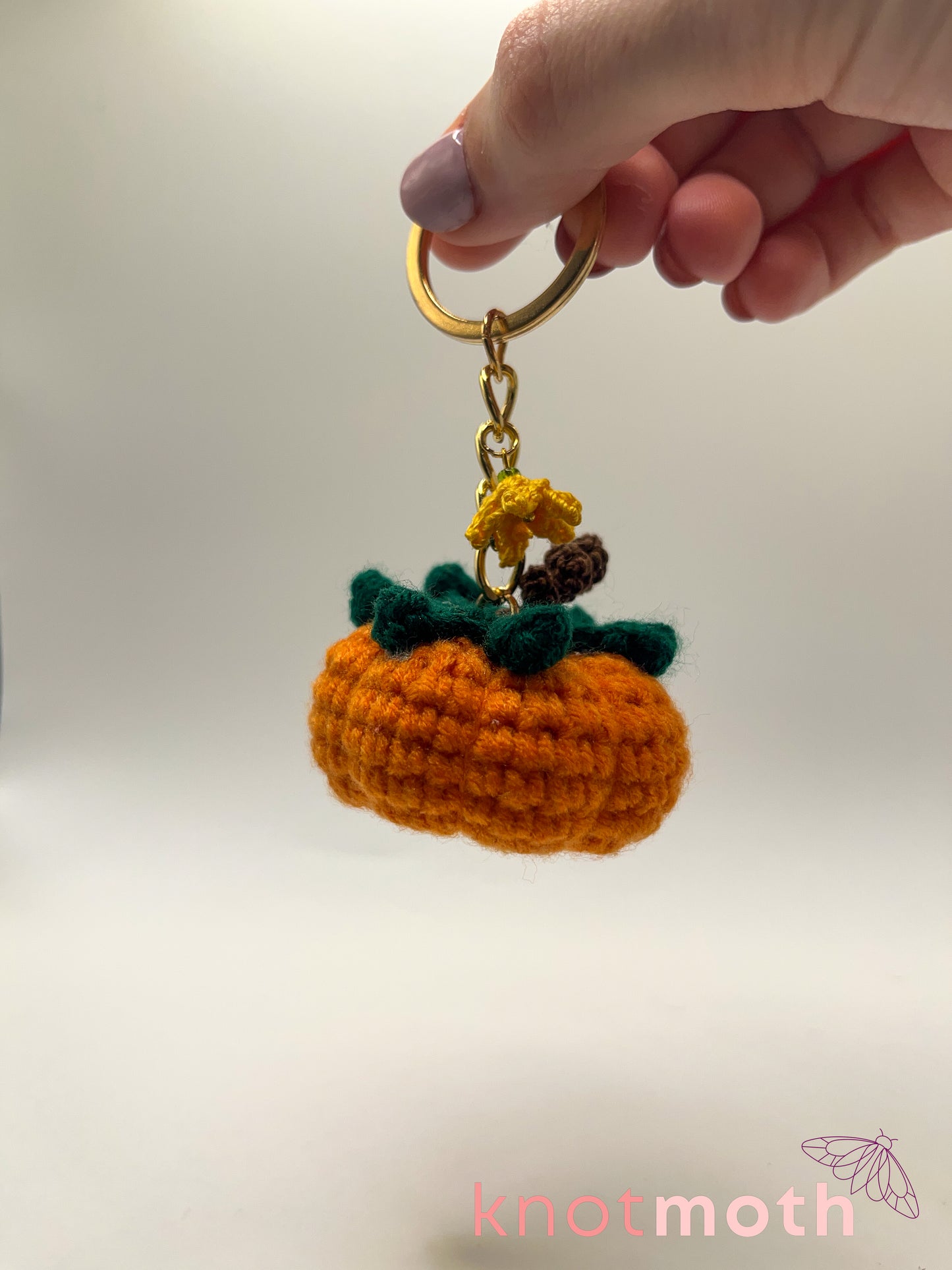 pumpkin patch crochet keychain