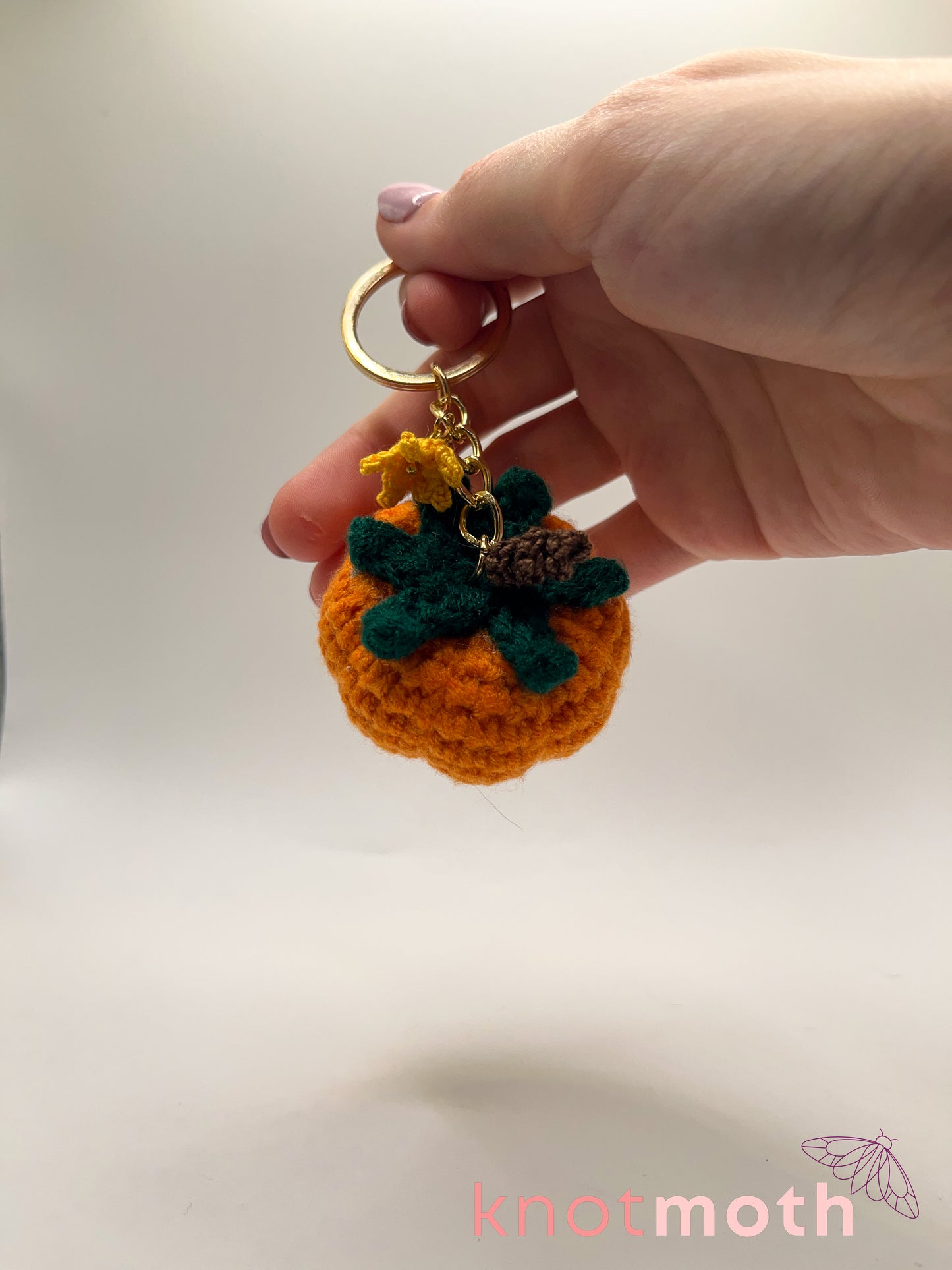 pumpkin patch crochet keychain