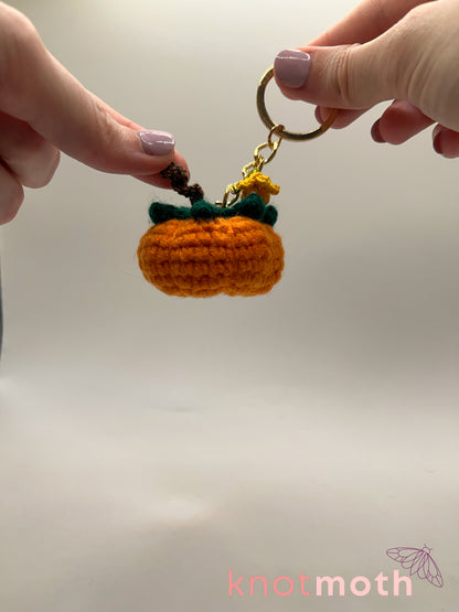 pumpkin patch crochet keychain