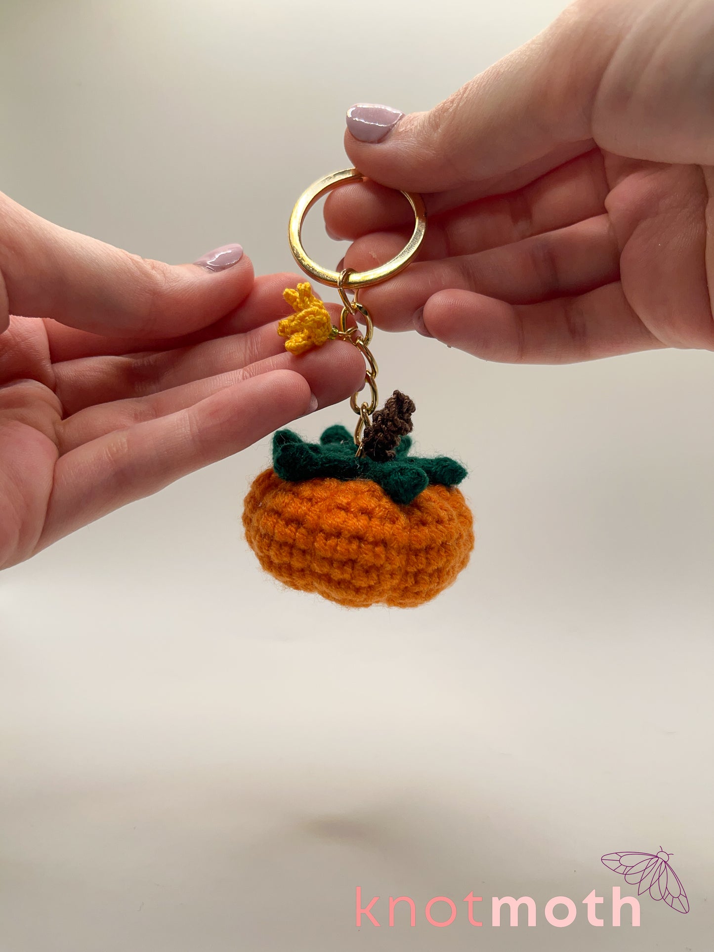 pumpkin patch crochet keychain