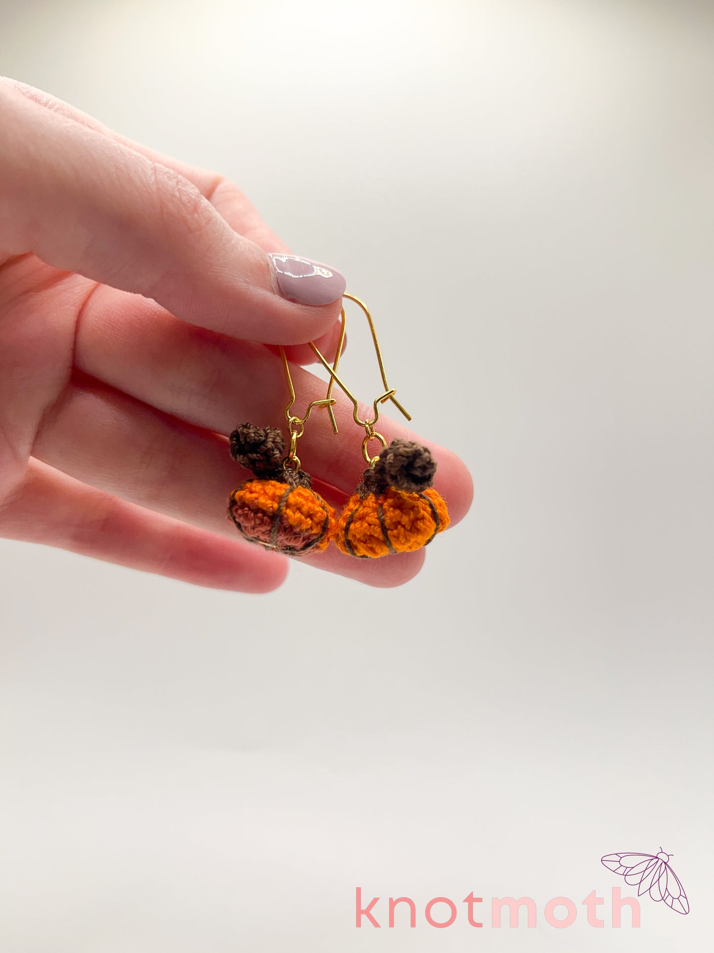 pumpkin patch micro crochet earrings