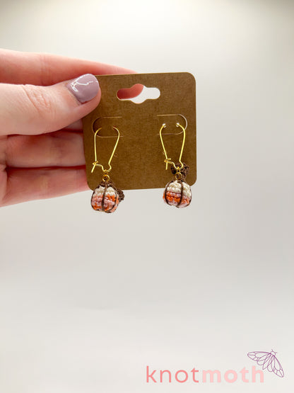 pumpkin patch micro crochet earrings