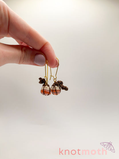 pumpkin patch micro crochet earrings