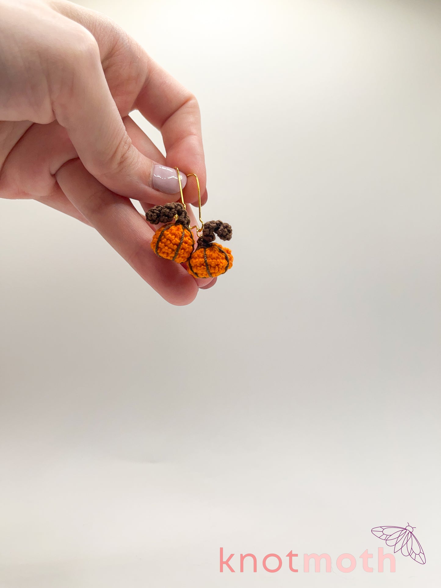 pumpkin patch micro crochet earrings