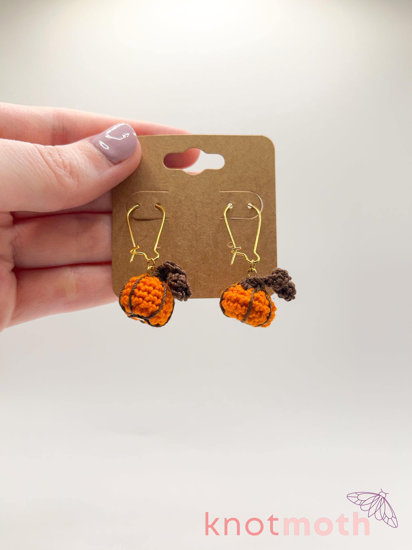 pumpkin patch micro crochet earrings