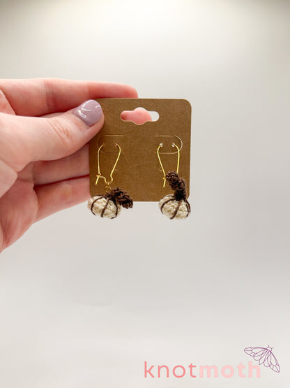 pumpkin patch micro crochet earrings