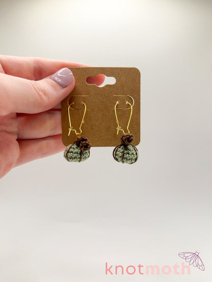 pumpkin patch micro crochet earrings