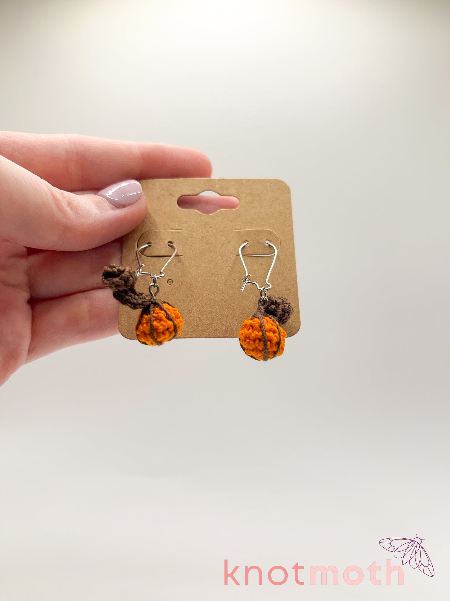 pumpkin patch micro crochet earrings