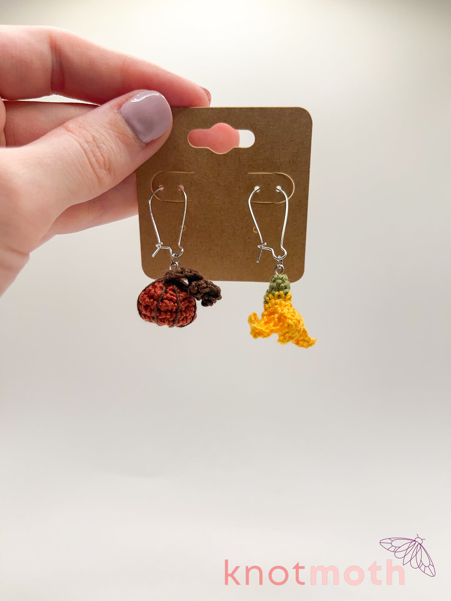 pumpkin patch micro crochet earrings