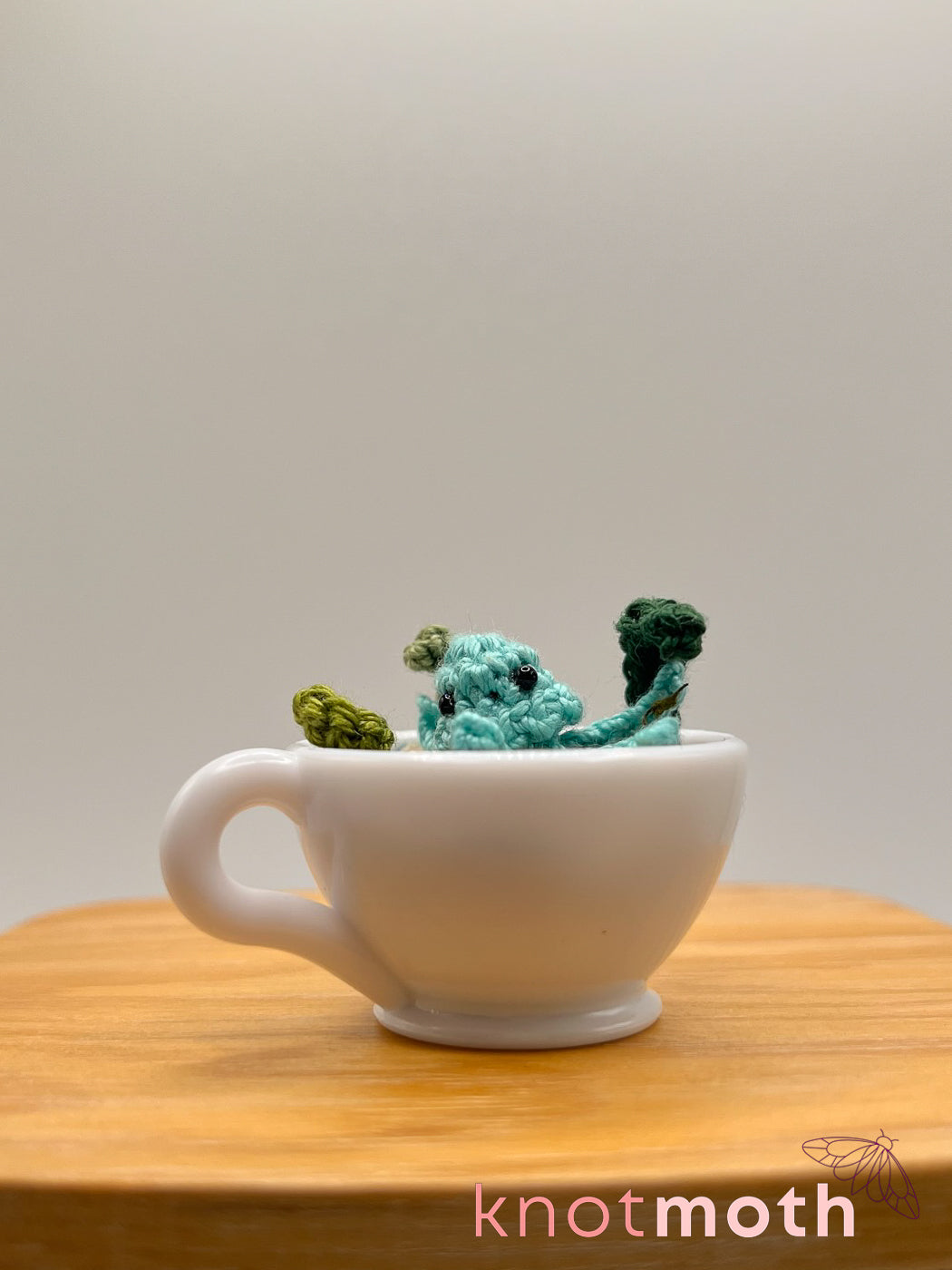 lu jellyfish micro crochet teacup trinket