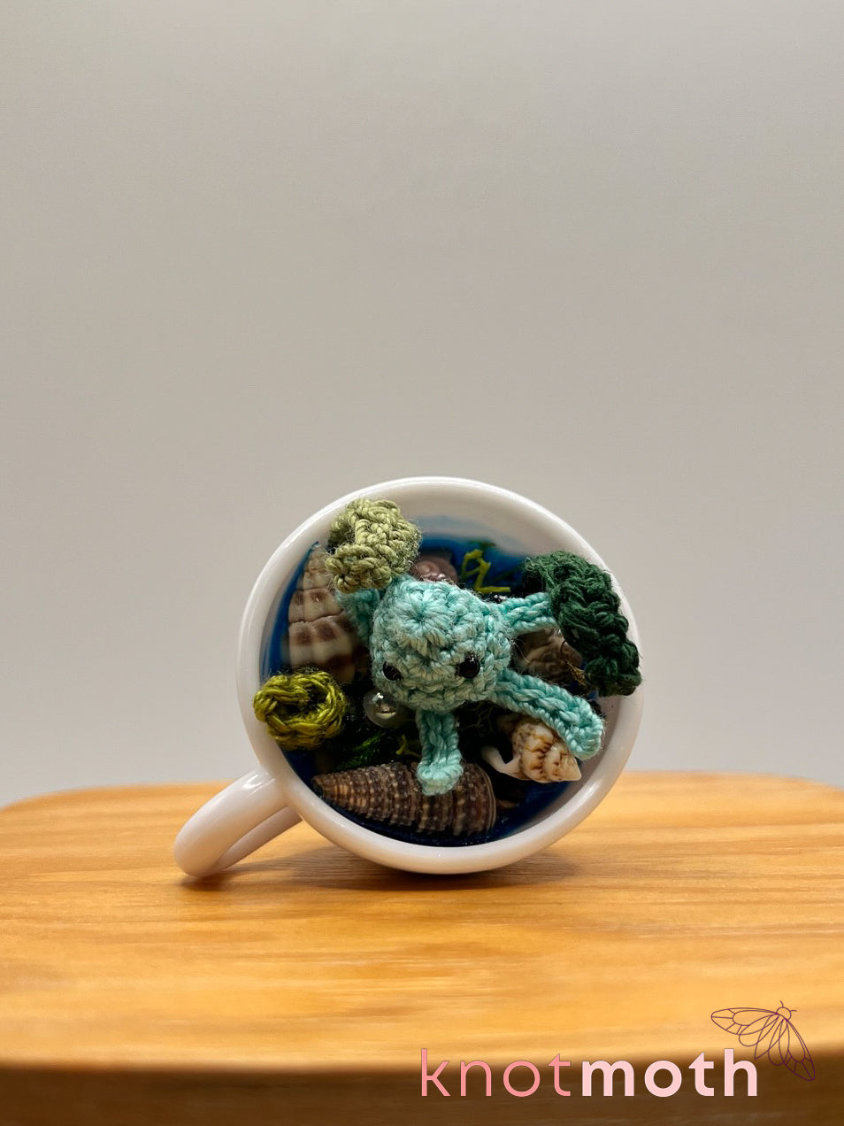 lu jellyfish micro crochet teacup trinket