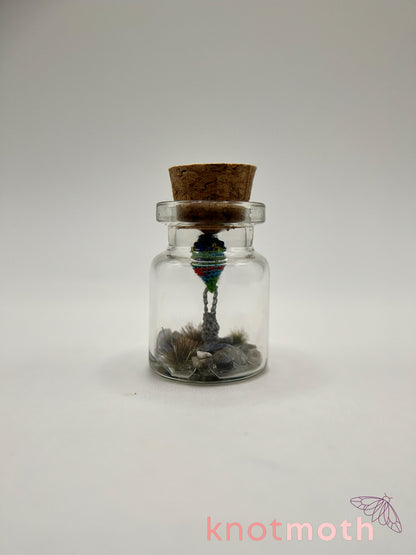 small hot air balloon micro crochet jar