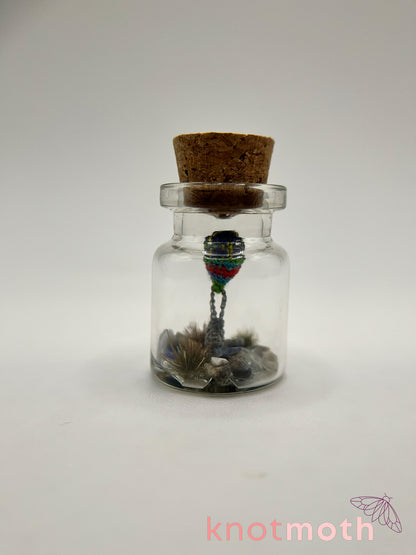 small hot air balloon micro crochet jar