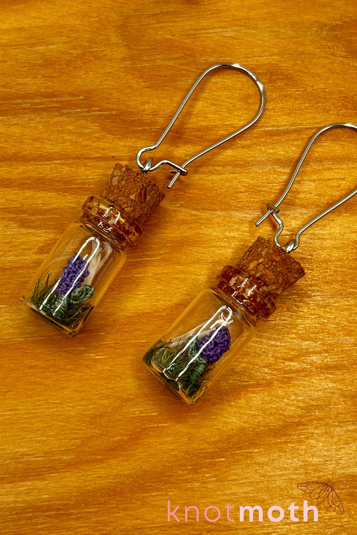 wolfsbane & scapula mini jar earrings knot moth