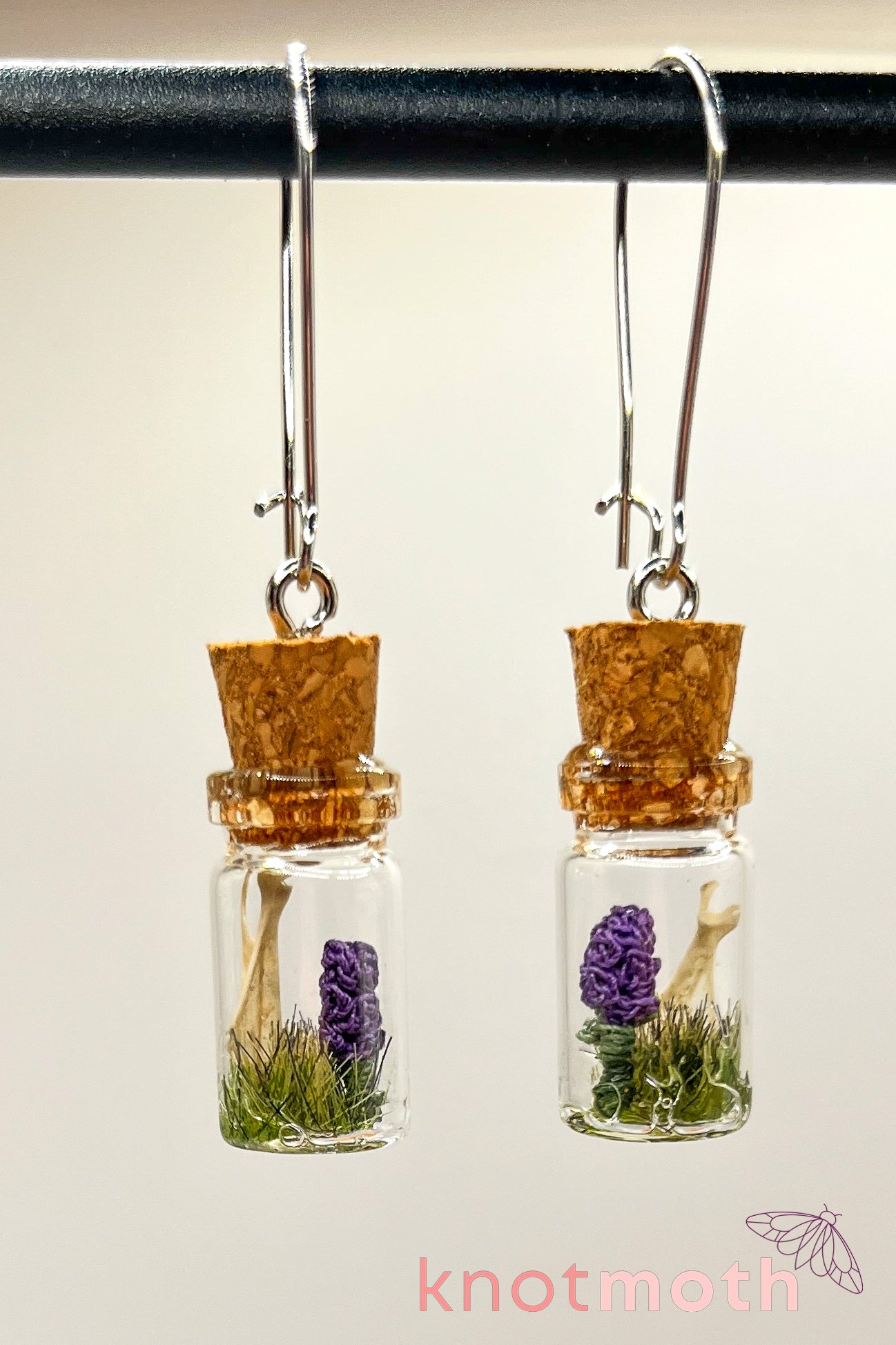 wolfsbane & scapula mini jar earrings knot moth