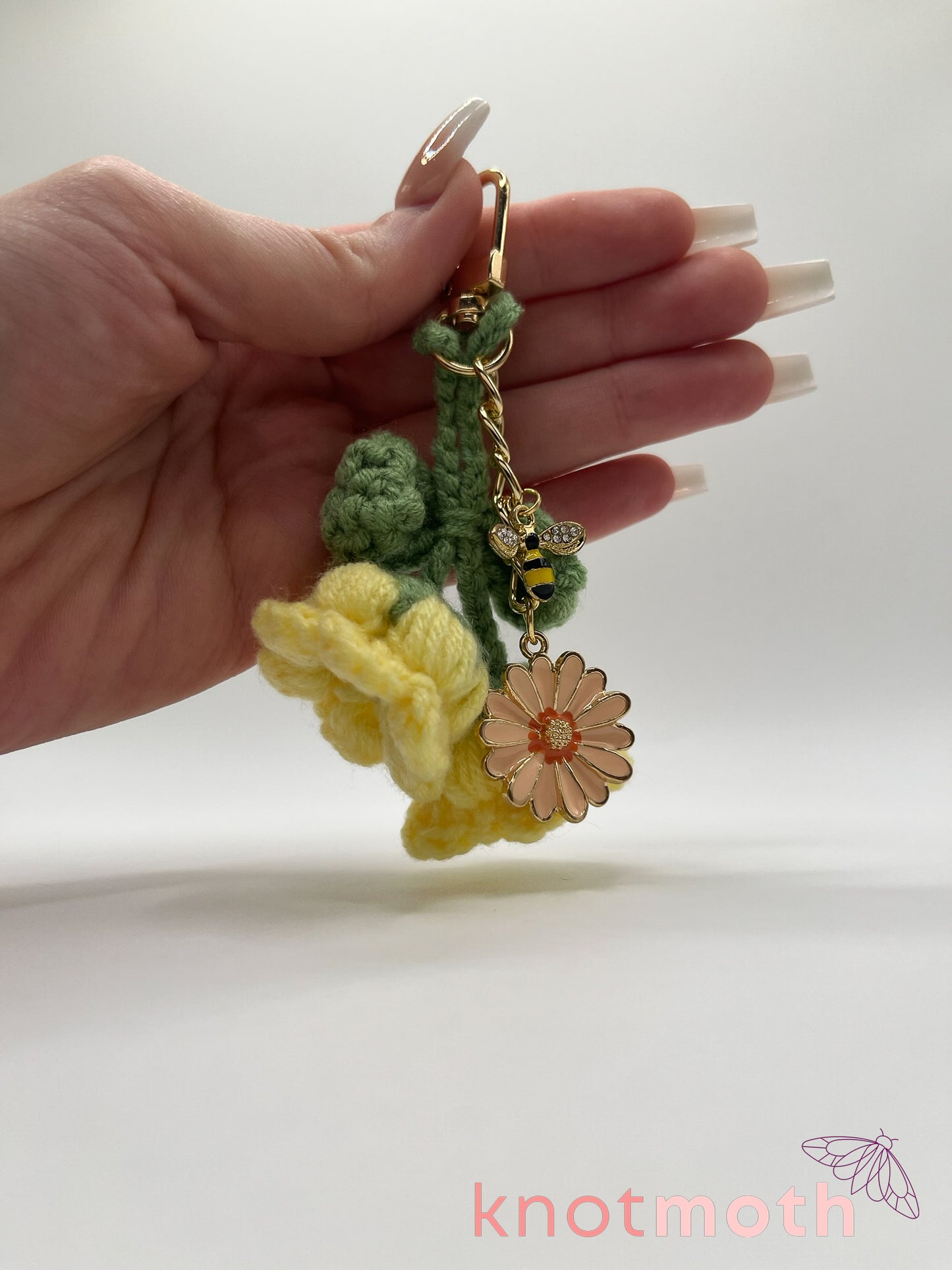 bell flowers crochet keychain