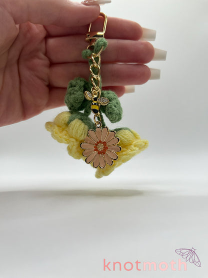 bell flowers crochet keychain