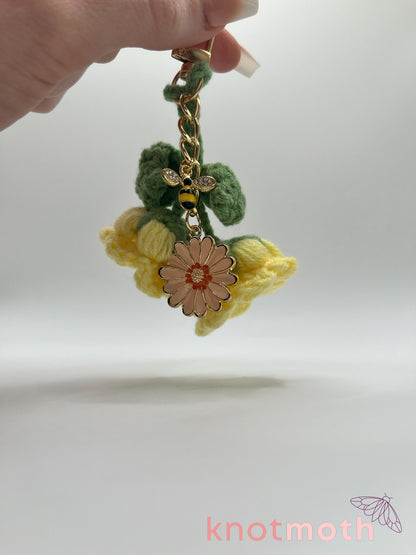 bell flowers crochet keychain