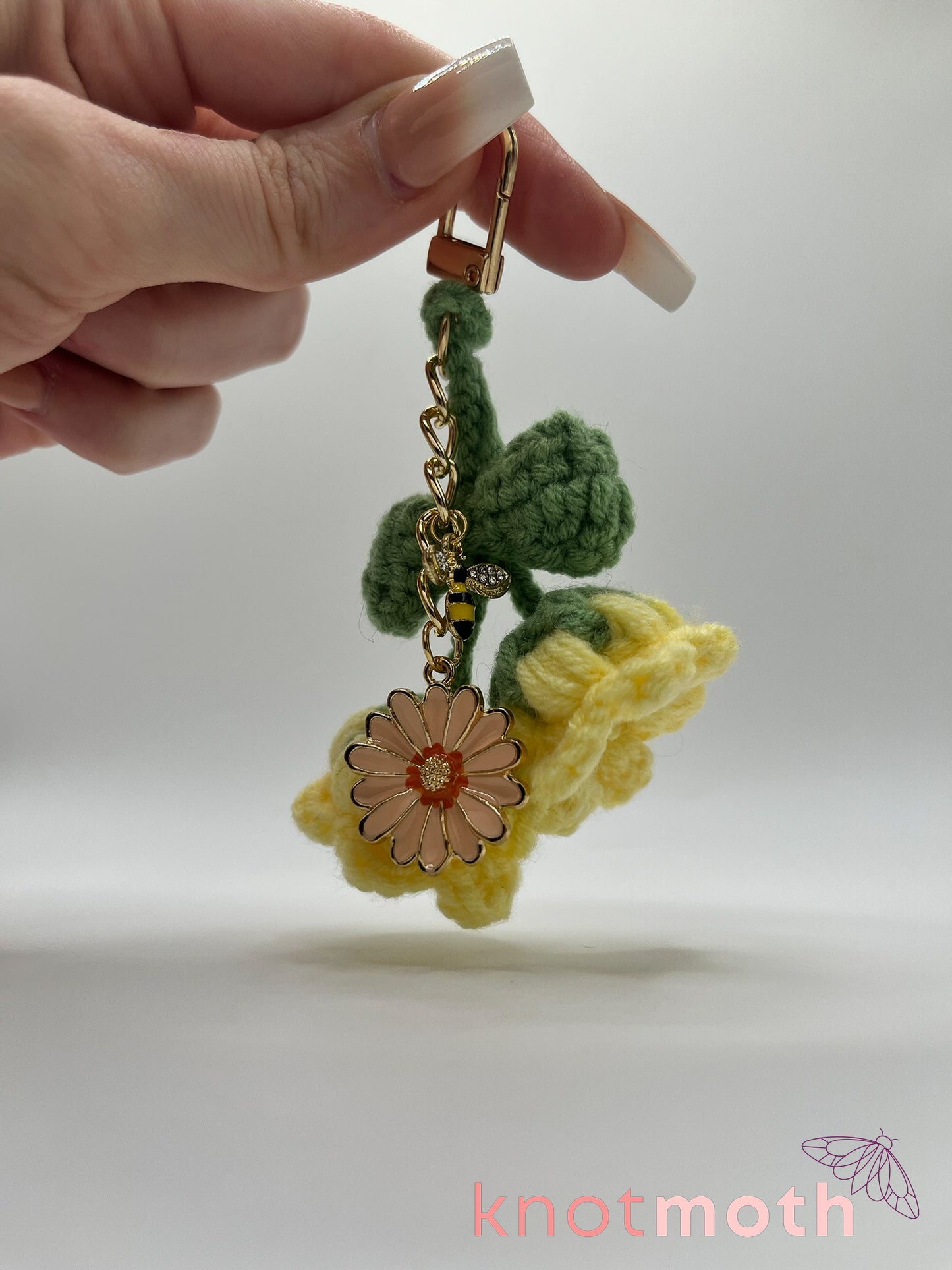 bell flowers crochet keychain