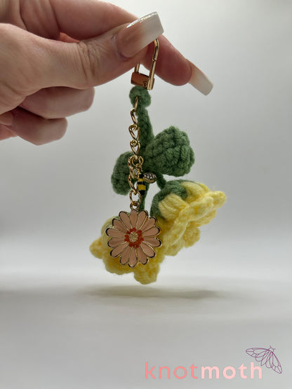 bell flowers crochet keychain