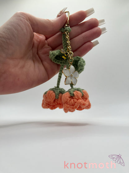 bell flowers crochet keychain