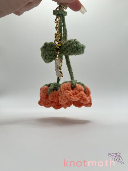 bell flowers crochet keychain