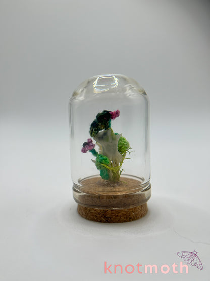 skull & anemone micro crochet cloche jar