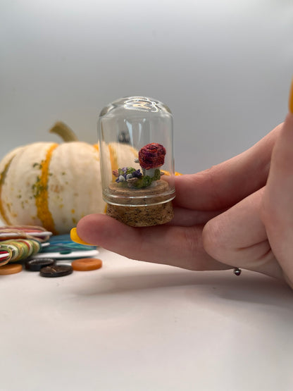 burt beetle · mushrooms & moss dome jar scene