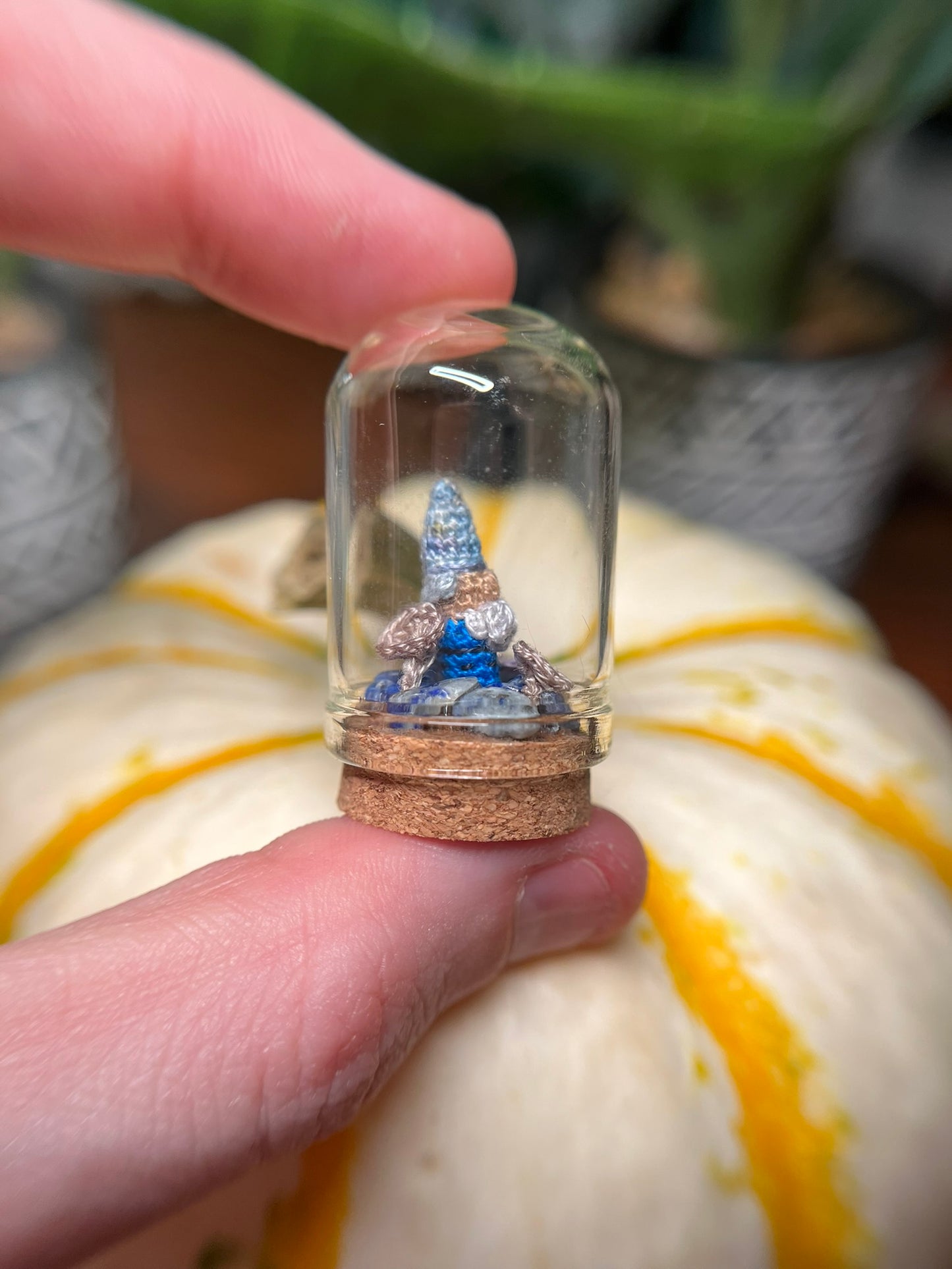 nalfeen gnome micro crochet cloche jar