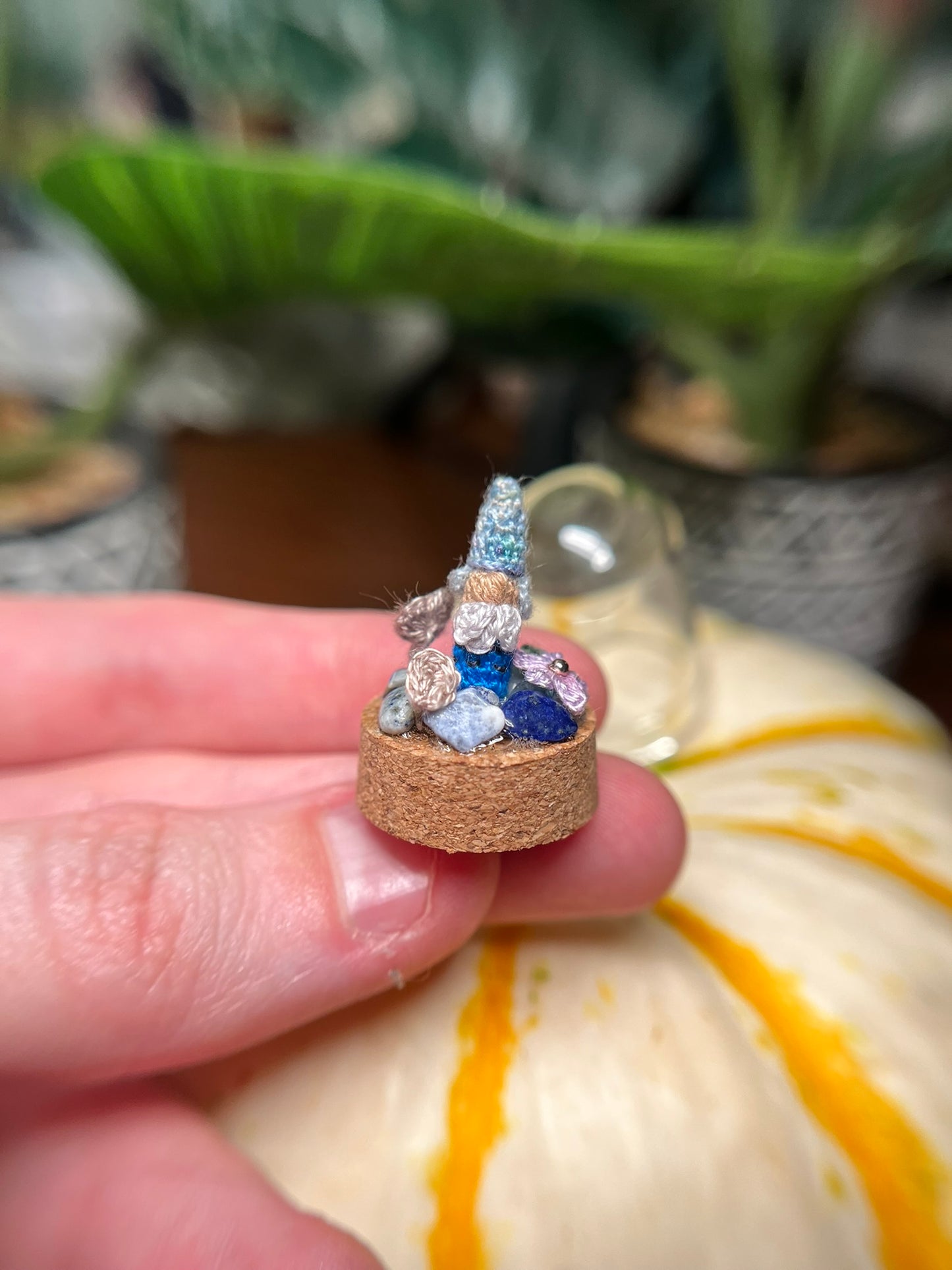 nalfeen gnome micro crochet cloche jar