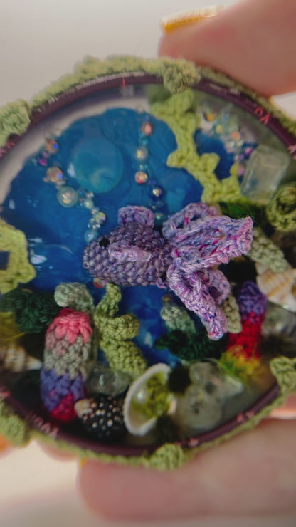 felicity fish (beaded) · coral reef scene with stand