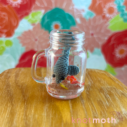 Annie Mana-tea Micro Crochet Manatee Tea Mason Jar (removable)