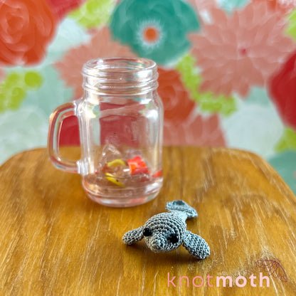 Annie Mana-tea Micro Crochet Manatee Tea Mason Jar (removable)