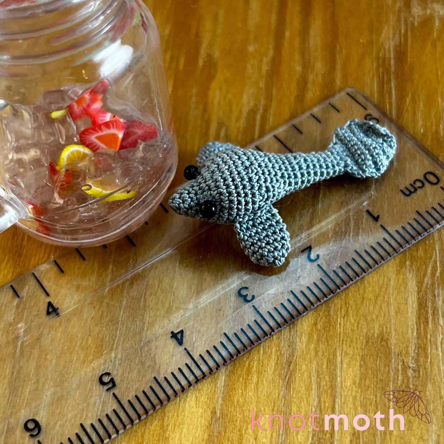 Annie Mana-tea Micro Crochet Manatee Tea Mason Jar (removable)